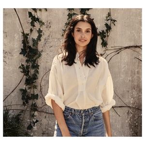 Dôen Aldine top in seagull color (salt white), xs